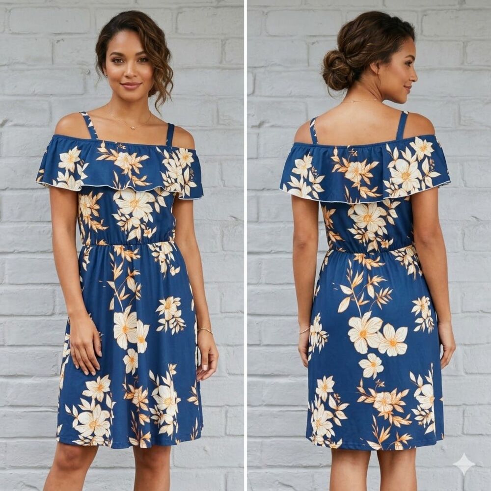 NWT Pixie Girl Cold Shoulder Ruffle Floral Dress 14/16